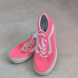 Vans Women's Neon Pink Canvas Sneakers